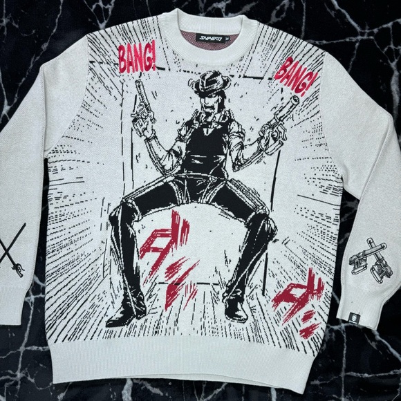 Men’s size medium Shihiko The Ackermans Levi & Kenny Ackerman Knit Sweater shirt